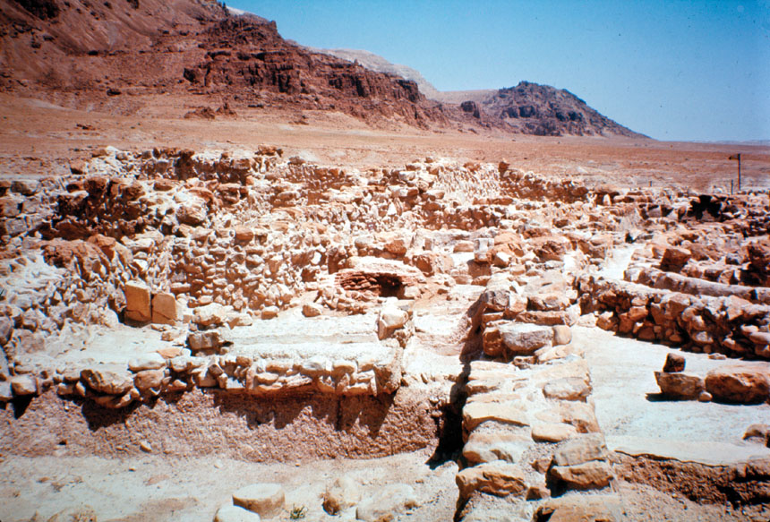 Looking north toward scroll caves from Qumran